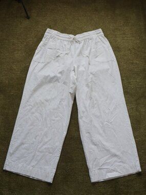 Lane Bryant Linen Wide Leg White Pants